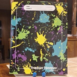 Trapper Keeper‎ Portfolio with Colorful Splatter Design